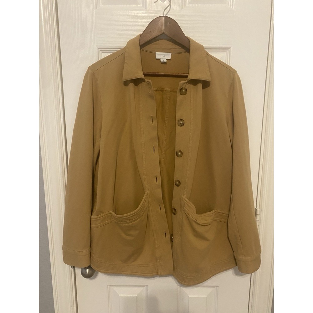 J. Jill Jacket Women's Medium Petite‎ Cardigan Open Barn Soft Brown